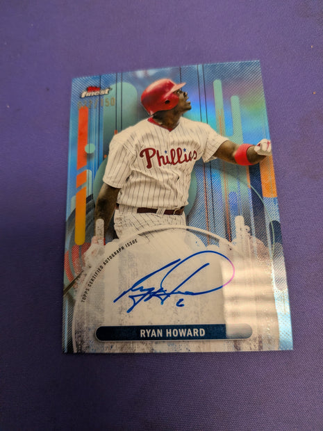 2025 Topps Finest Ryan Howard Auto Sky Blue Refractor #/150 Phillies