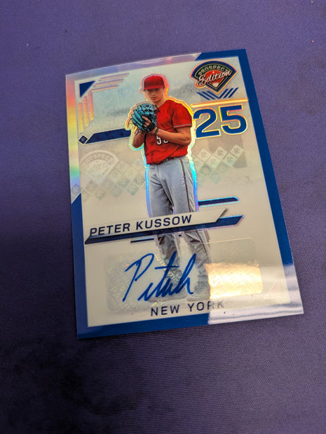 2025 Panini Prospect Edition Peter Kussow Holo Blue Auto #/149 Mets