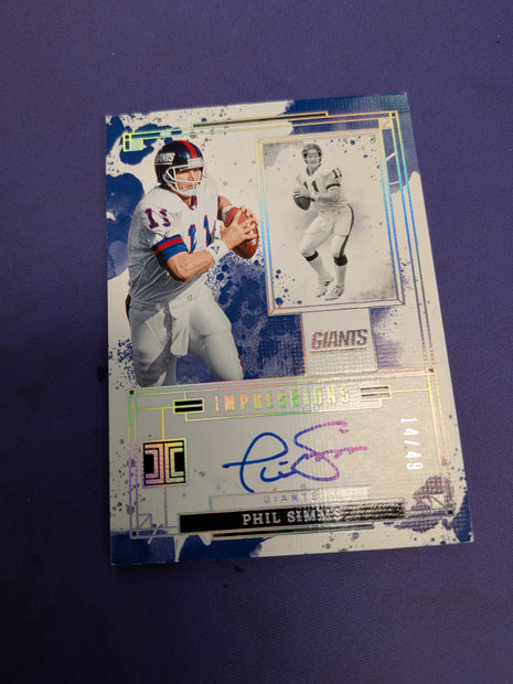 Phil Simms On-Card AUTO /49 2025 Impeccable
