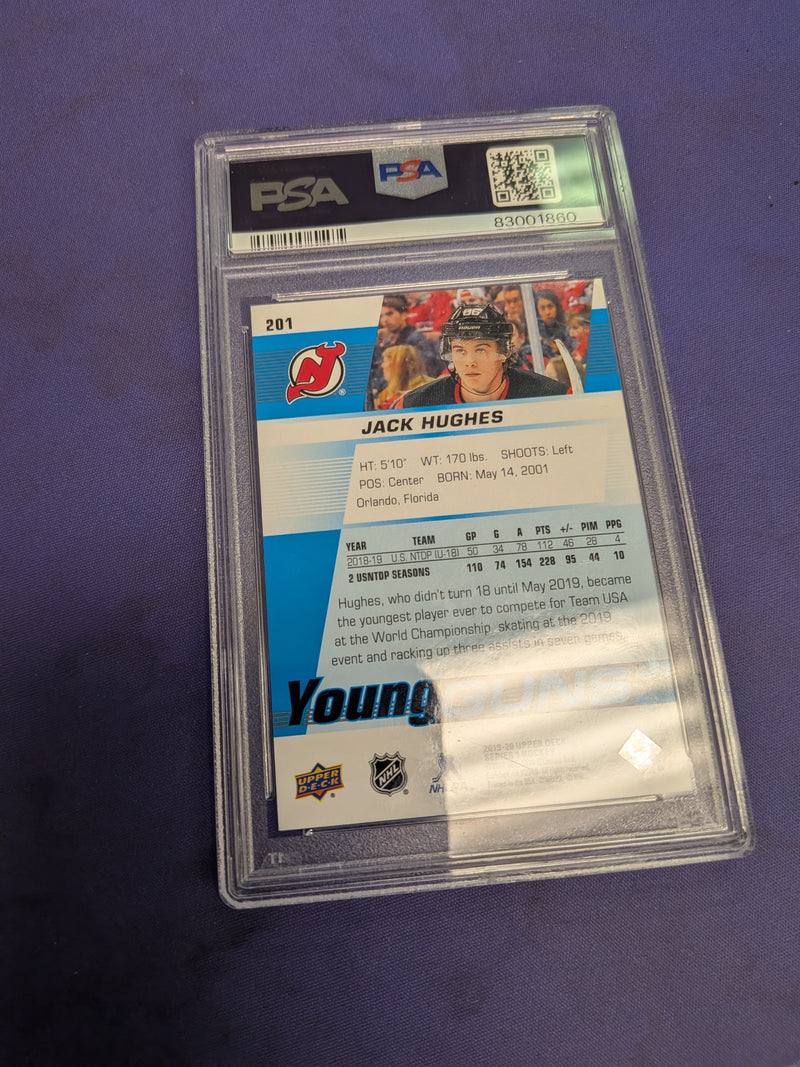 Jack Hughes Young Guns RC PSA 8 2019-20 UD