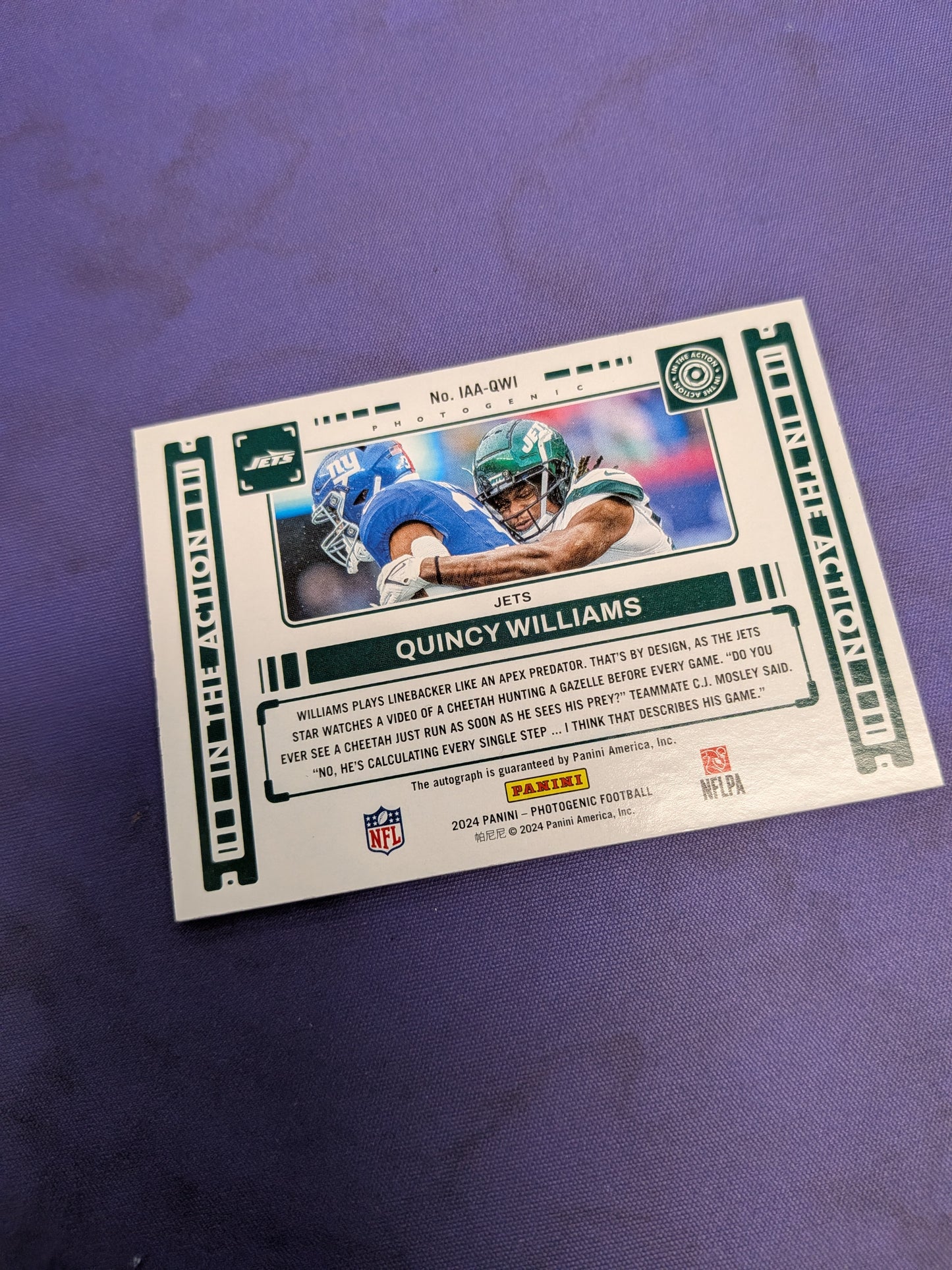Quincy Williams 2024 Photogenic /25 Auto