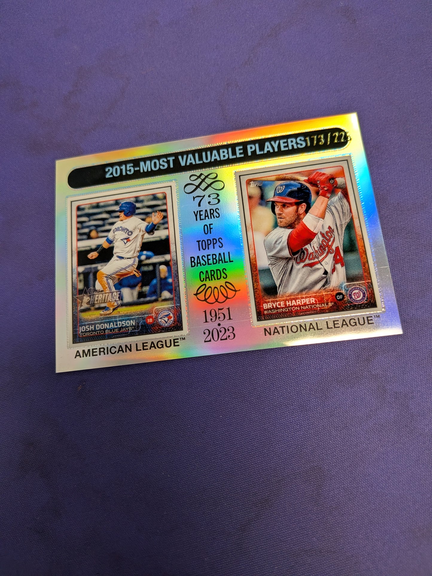 Bryce Harper Josh Donaldson MVPs /225 2024 Topps Heritage