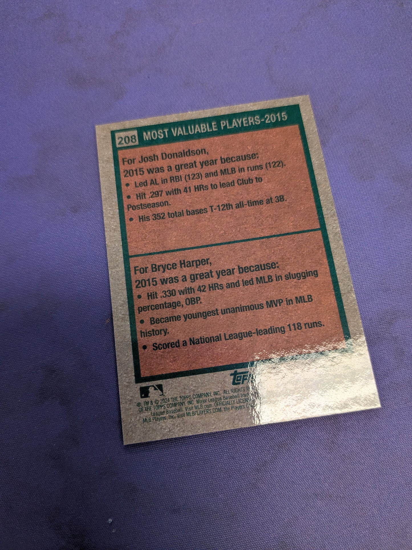 Bryce Harper Josh Donaldson MVPs /225 2024 Topps Heritage