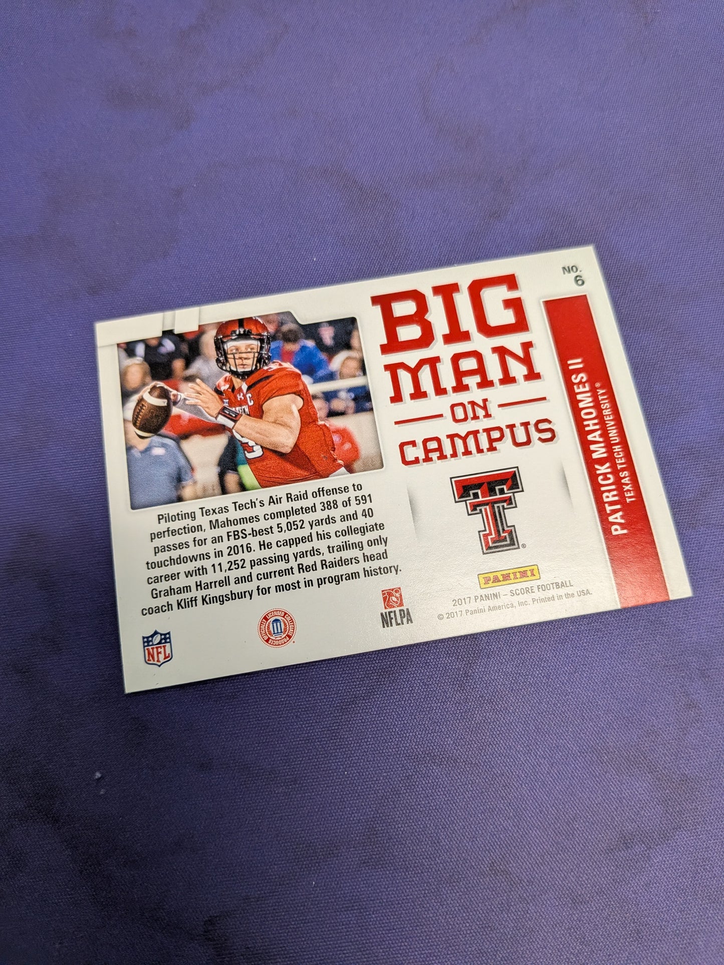 Patrick Mahomes Big Man on Campus RC 2017 Score *EX*