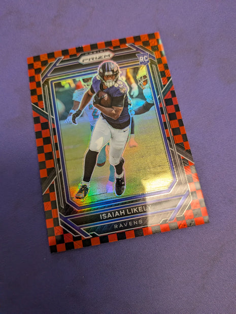 Isaiah Likely Black and Red Checkerboard SSP RC 2022 Prizm