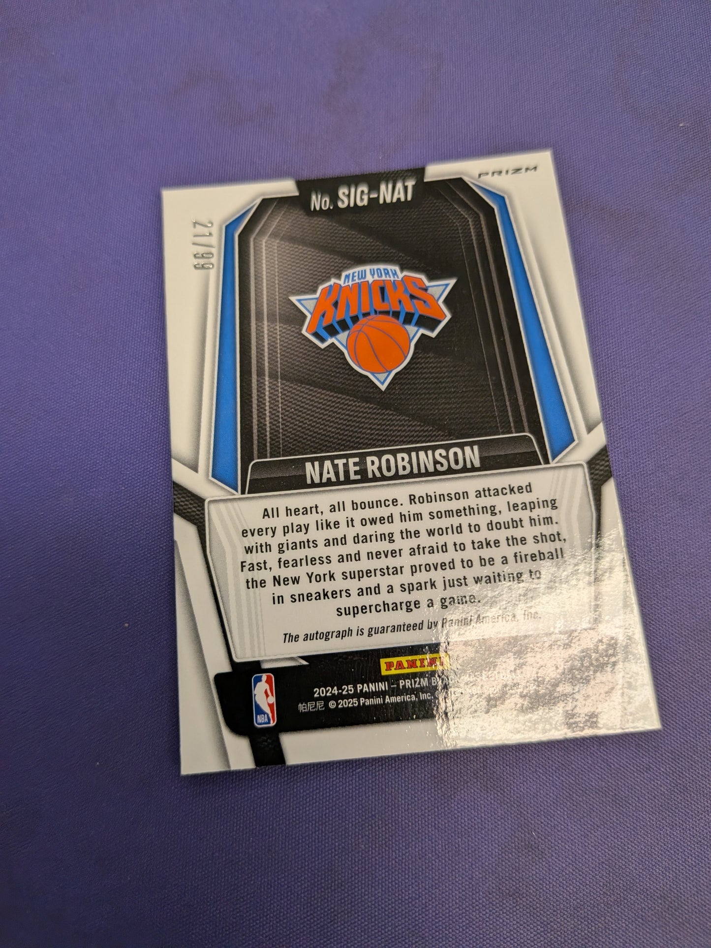 Nate Robinson AUTO /99 2024-25 Prizm