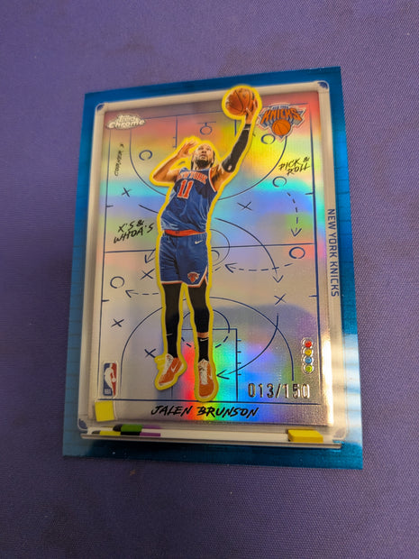 Jalen Brunson X's and Woah's Blue Color Match /150 2025-26 Topps