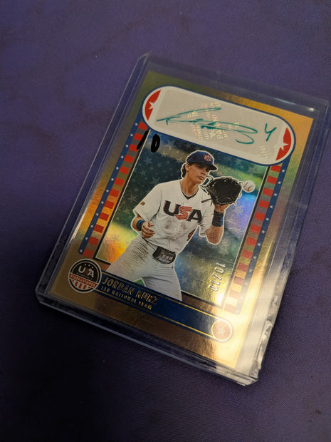 Jordan Kurz #NTS-JK - 2025 Panini Stars and Stripes 15U National Team Signature Baseball NM Gold /10