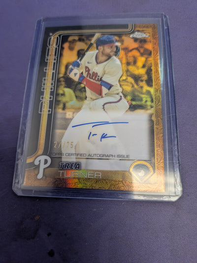 Trea Turner Gold AUTO /75 2025 Topps Chrome Black
