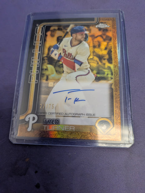 Trea Turner Gold AUTO /75 2025 Topps Chrome Black