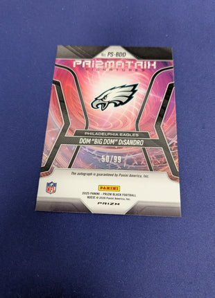 Dom "Big Dom" DiSandro [Red] #25 - 2025 Panini Prizm Black Prizmatrix Signature Football NM