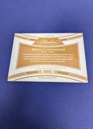 Bryce Cunningham Flawless Draft Patch Auto /15 BLUE