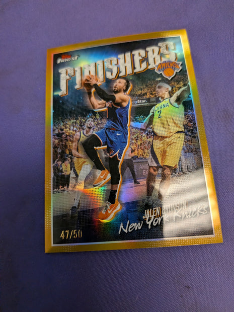 Jalen Brunson Finishers /50 Gold 2025-26 Topps Finest