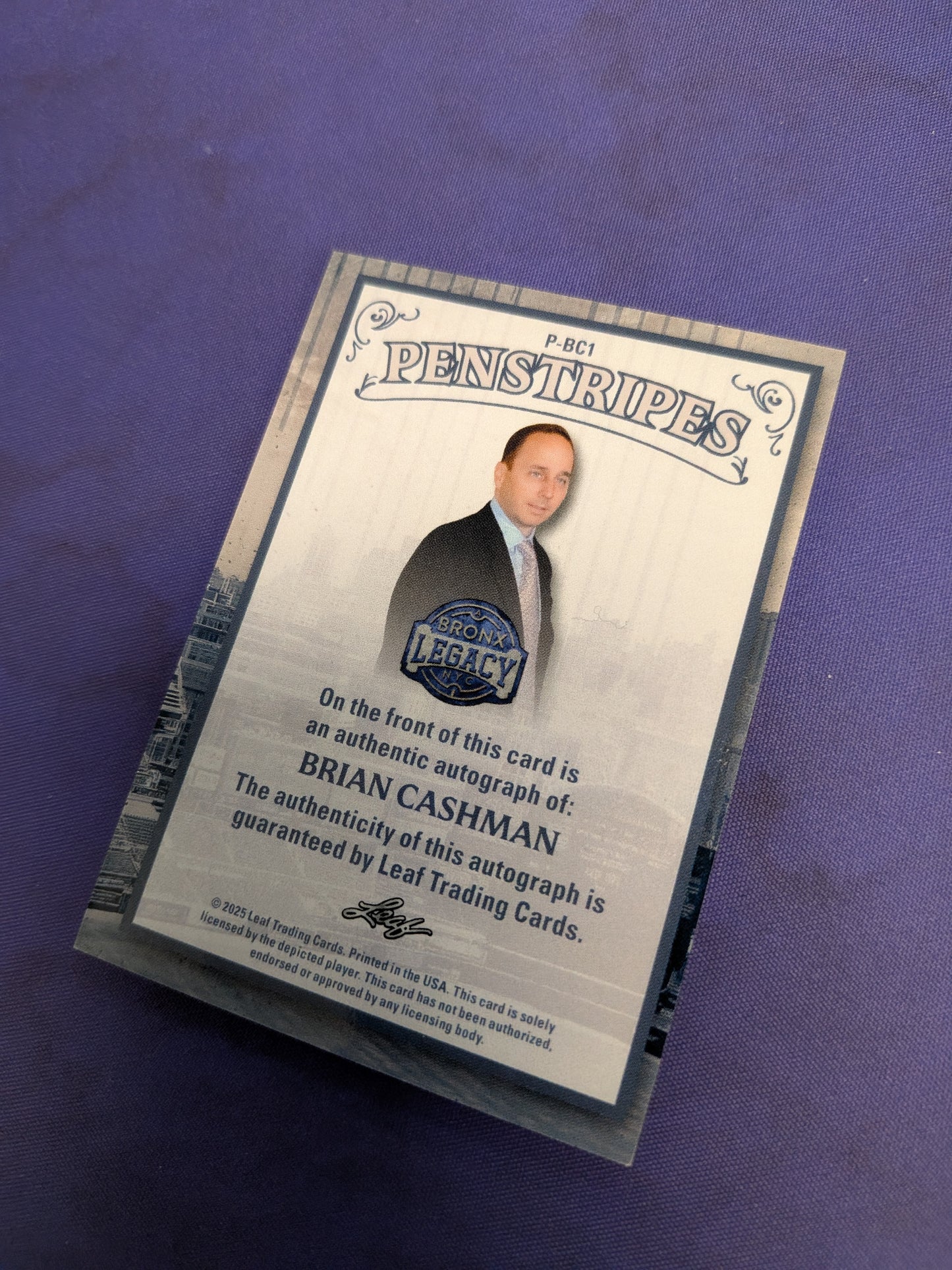 Brian Cashman AUTO 3/3 Leaf Penstripes 2025