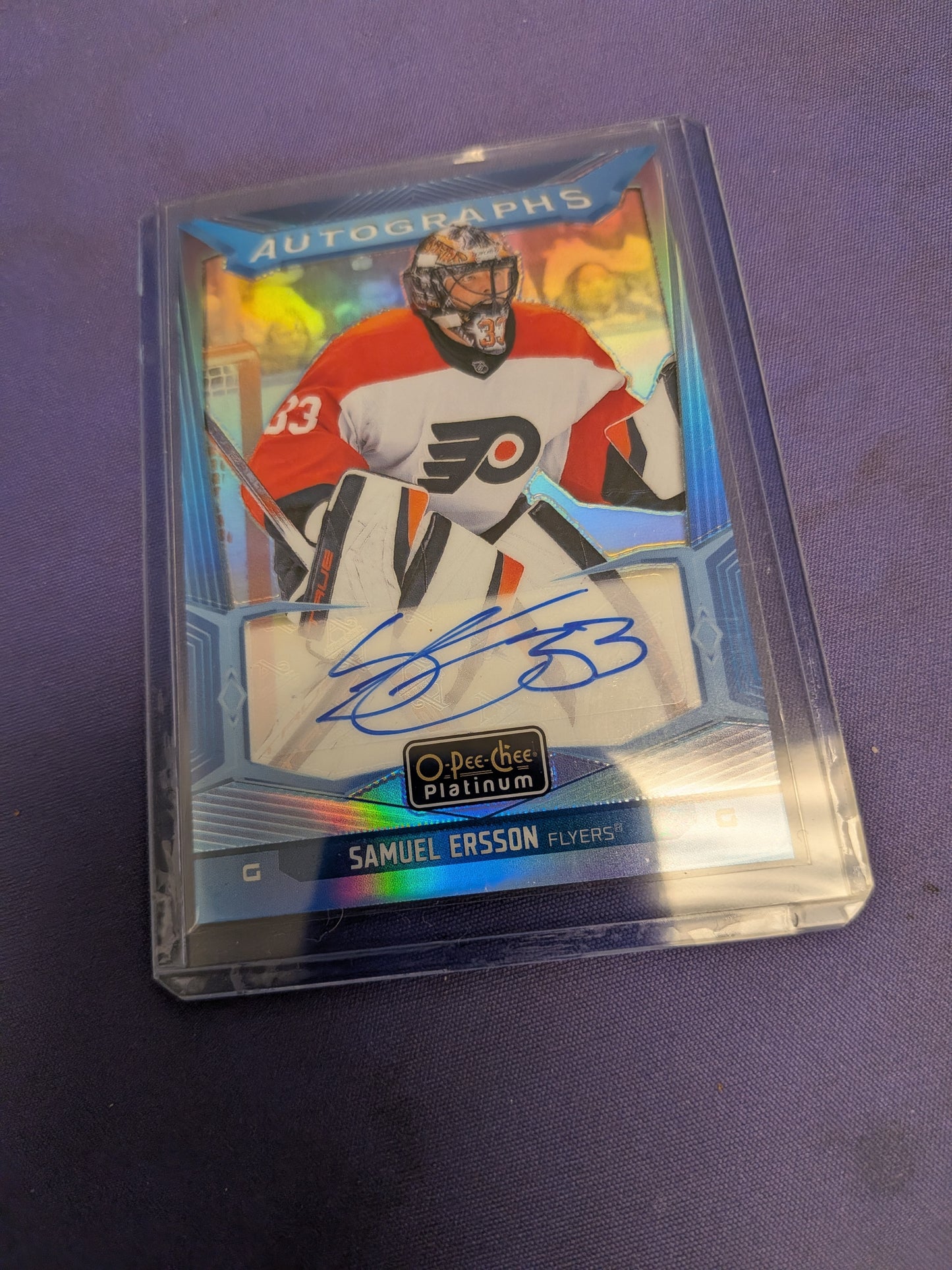 Samuel Ersson Blue Rainbow Autographs 2024-25 O Pee Chee Platinum