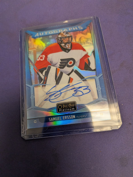 Samuel Ersson Blue Rainbow Autographs 2024-25 O Pee Chee Platinum