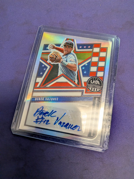 Derek Vazquez [Silver] Auto - 2026 Panini Stars and Stripes Prizm USA Baseball NM