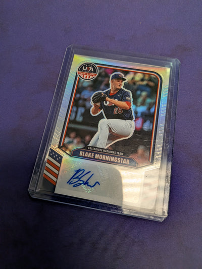 Blake Morningstar [Silver] Auto- 2026 Panini Stars and Stripes Prizm USA Baseball NM