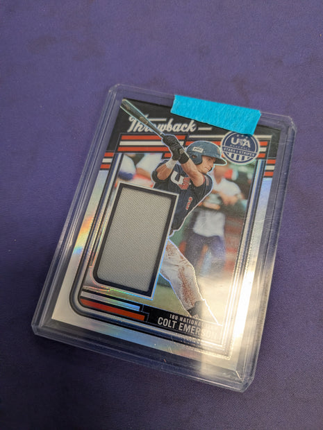 Colt Emerson #34 - 2026 Panini Stars and Stripes Prizm USA Throwback Material Baseball NM