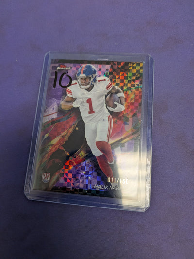 Malik Nabers [Purple Checkerboard Refractor] #90 - 2024 Topps Finest Football NM