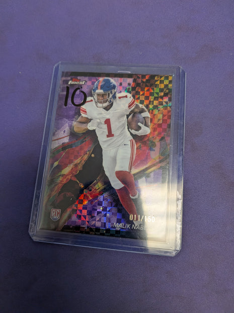 Malik Nabers [Purple Checkerboard Refractor] #90 - 2024 Topps Finest Football NM