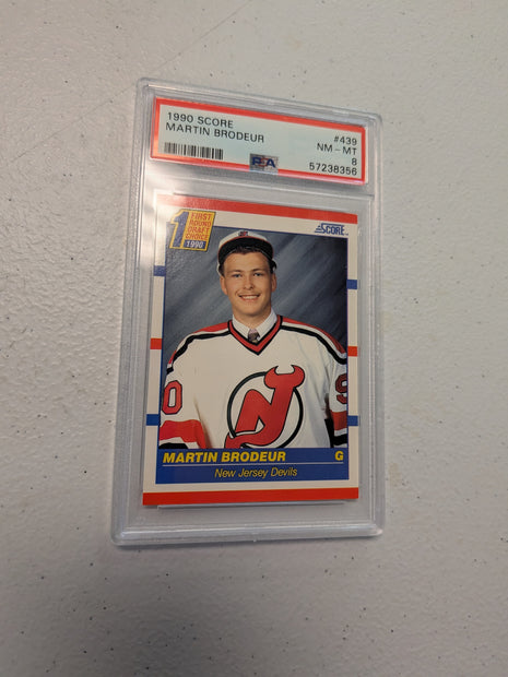 Martin Brodeur #439 - 1990 Score Hockey PSA 8