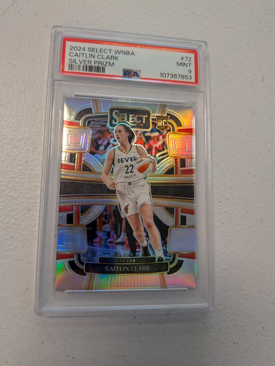 Caitlin Clark [Silver Prizm] #72 - 2024 Panini Select WNBA Basketball PSA 9