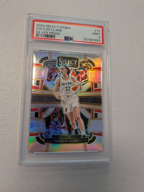 Caitlin Clark [Silver Prizm] #72 - 2024 Panini Select WNBA Basketball PSA 9