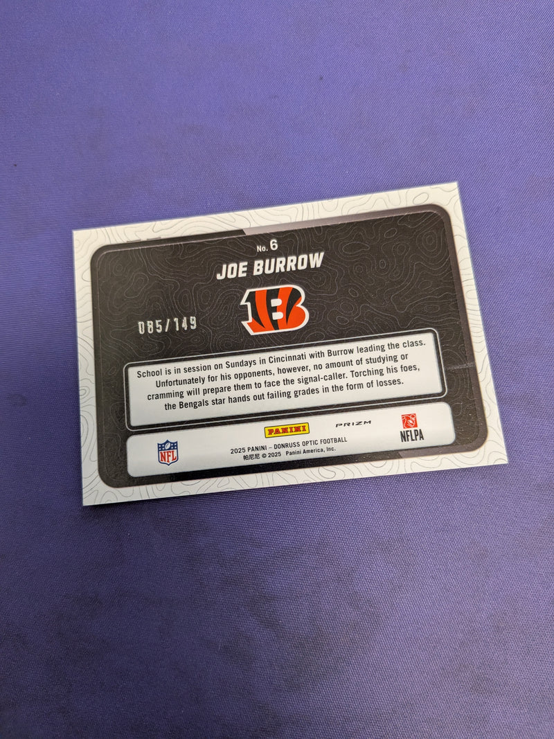 Joe Burrow [Black Pandora] #6 - 2025 Panini Donruss Optic Passing Grade Football NM