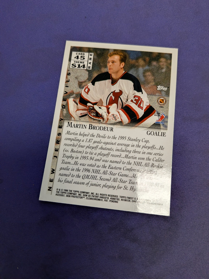 Martin Brodeur Topps Finest With Coating 1996 Rare #45