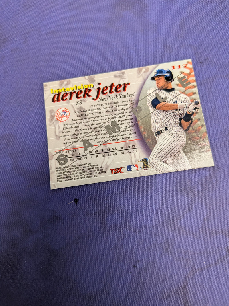 Derek Jeter Topps Stadium Club Instavision Sample Card EX