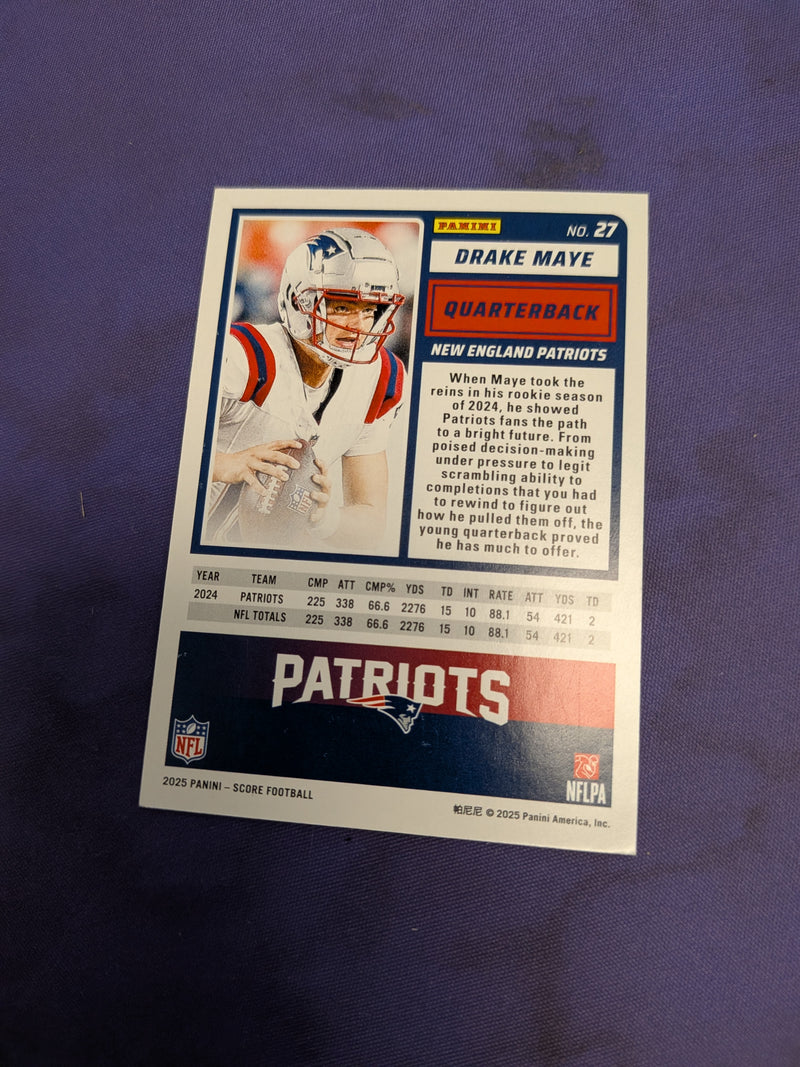 Drake Maye [Extraterrestrial] #27 - 2025 Panini Score Football NM