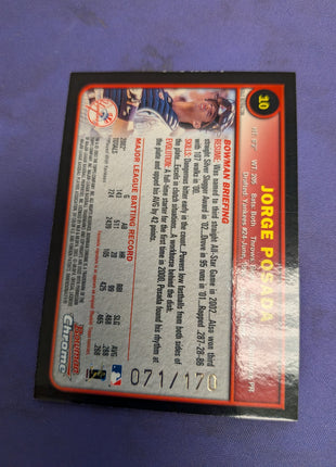 Jorge Posada 2003 Bowman Chrome Gold Refractor /170