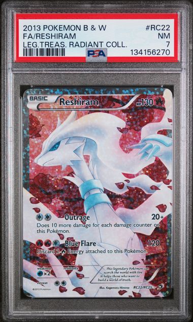 Reshiram rc22/rc25 - Legendary Treasures (LTR) PSA 7