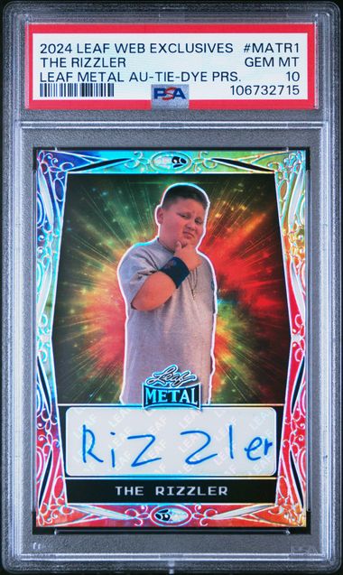 The Rizzler Tie Dye PSA 10 AUTO 2024 Leaf Web