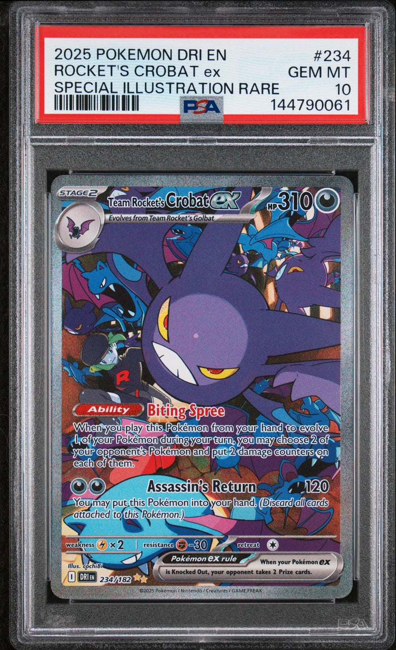 Team Rocket's Crobat ex 234/182 - Destined Rivals (DRI) PSA 10