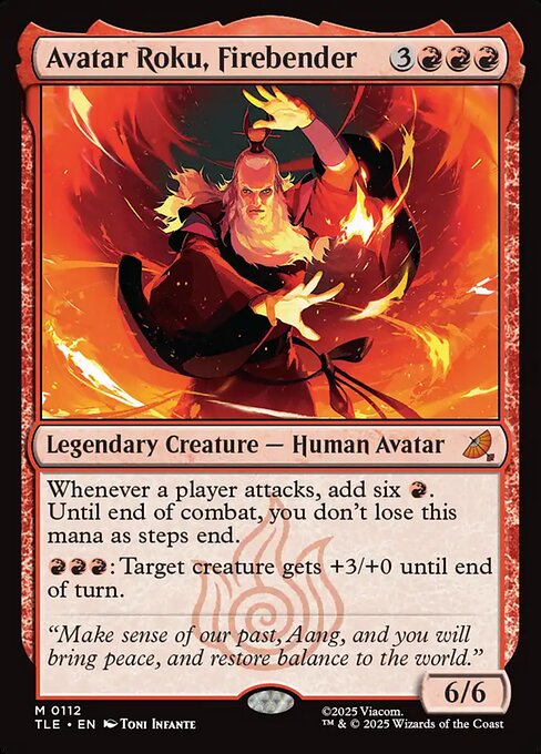 Avatar Roku, Firebender 112 Avatar: The Last Airbender Eternal (TLE) [Nonfoil] NM