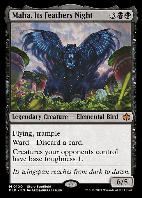 Maha, Its Feathers Night 100 Bloomburrow (BLB) [Nonfoil] NM