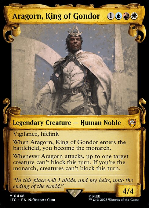 Aragorn, King of Gondor 448 The Lord Of The Rings: Tales Of Middle-Earth Commander (LTC) [Silver Foil] NM