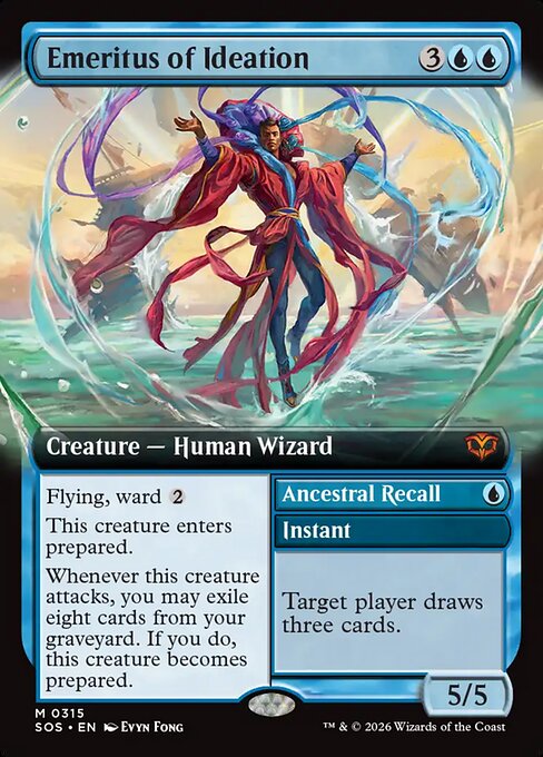 Emeritus of Ideation // Ancestral Recall 315 Secrets Of Strixhaven (SOS) [Nonfoil] NM