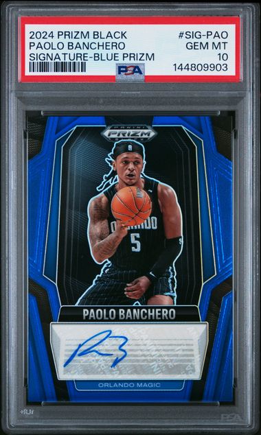 Paolo Banchero [Blue] #5 - 2024 Panini Prizm Black Signature Basketball PSA 10