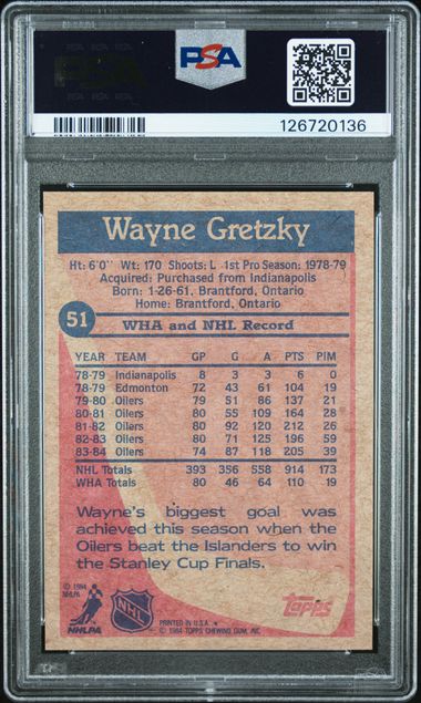 Wayne Gretzky PSA 8 1984-85 Topps #51