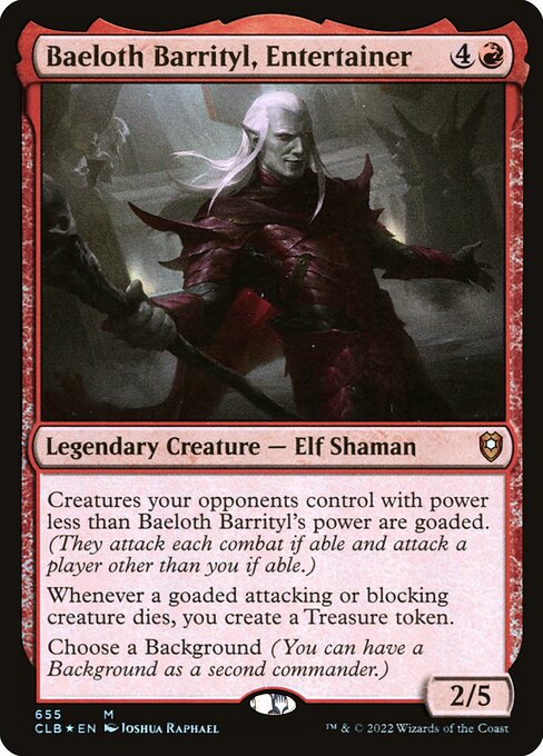 Baeloth Barrityl, Entertainer 655 Commander Legends: Battle For Baldur's Gate (CLB) [Foil] NM