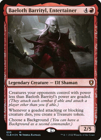 Baeloth Barrityl, Entertainer 655 Commander Legends: Battle For Baldur's Gate (CLB) [Foil] NM