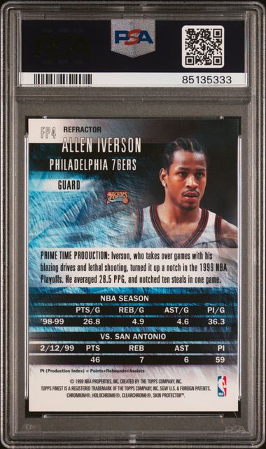 Allen Iverson Finest Producers Refractor PSA 10 1999-2000 Topps Finest