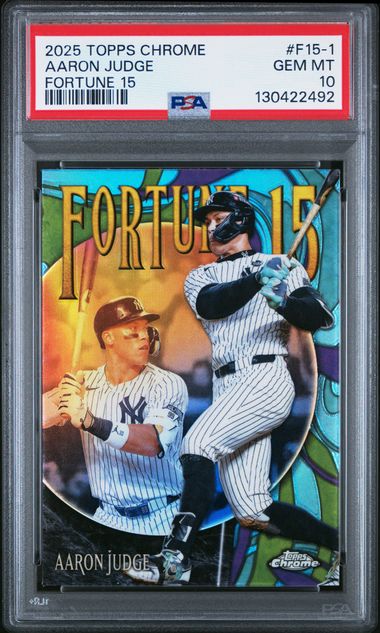 Aaron Judge #F15-1 - 2025 Topps Chrome Fortune 15 Baseball PSA 10