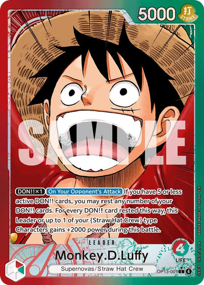 Monkey.D.Luffy #op13-001 [Alternate Art] - One Piece Carrying on His Will NM