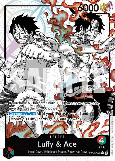 Luffy & Ace #st30-001 [Alternate Art] - One Piece Starter Deck Ex 30: Luffy & Ace NM
