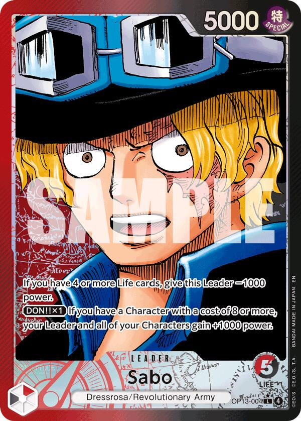 Sabo #op13-004 [Alternate Art] - One Piece Carrying on His Will NM