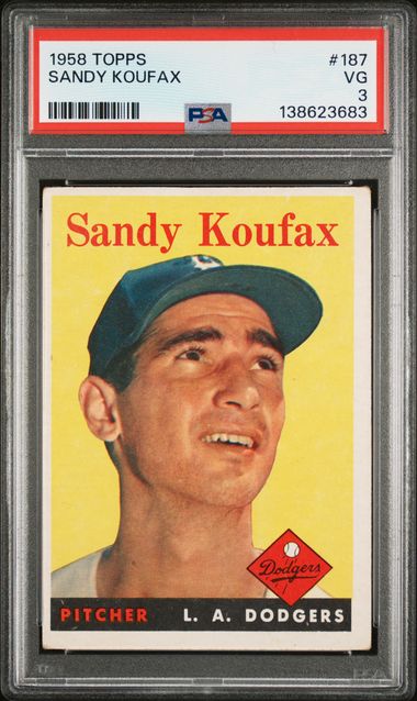 Sandy Koufax 1958 Topps PSA 3 VG